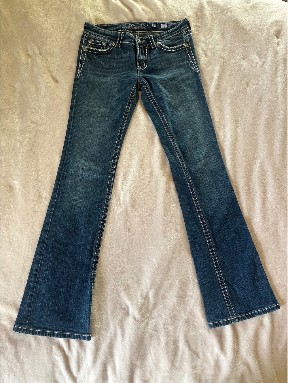 Miss Me Bootcut Jeans Size 29 JP5014 Dark Wash Thick Stitching Y2K vintage